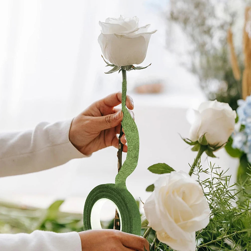 Dark Green Floral Stem Wrap Tape – 3-Roll Bouquet Pack