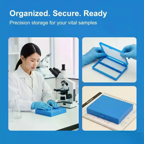 100-Slide Microscope Storage Box | Numbered Slots, 1/2/3 Pack Microscope Slide Box Oasis Select