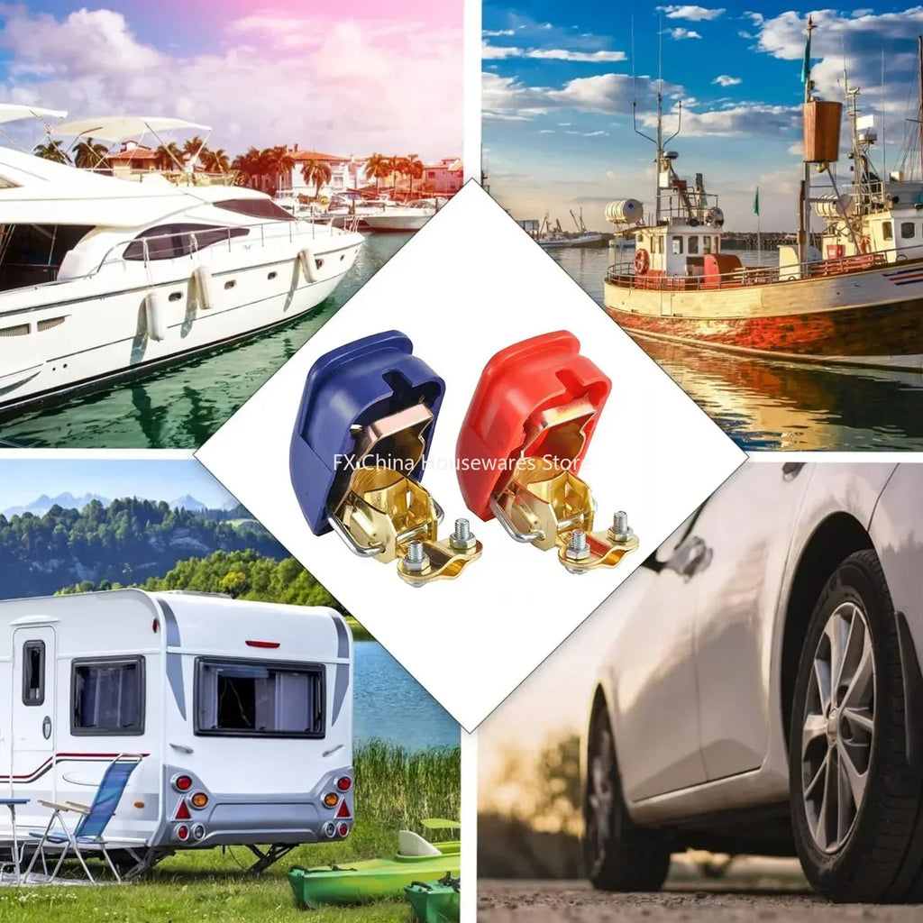Battery Terminal Connectors Negative and Positive 1 Pair Plate Quick Release Car Connector Battery Clamps Top Post Clips Oasis Select