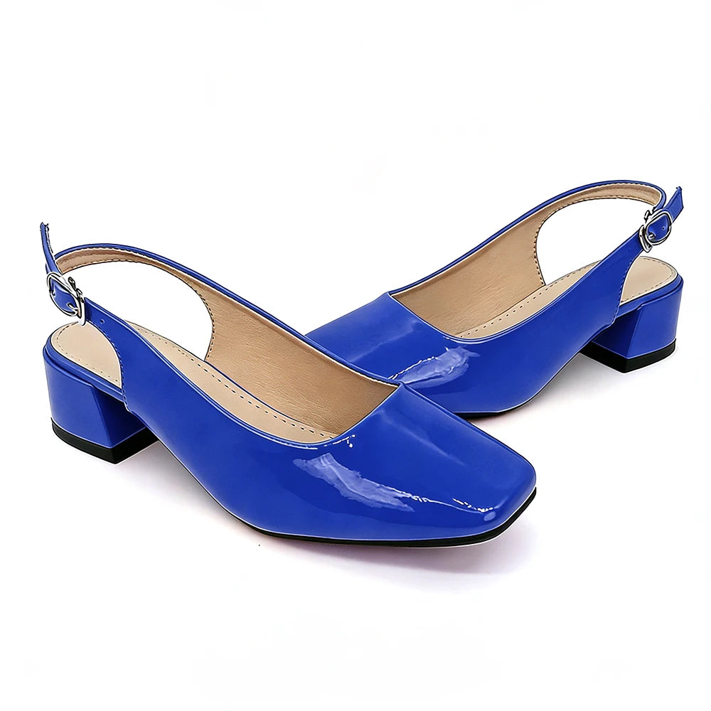 Women's high heel sandalsblue elegant ladies' square heel fashion heels 1.98in for casual wear shopping travel vacations Oasis Select