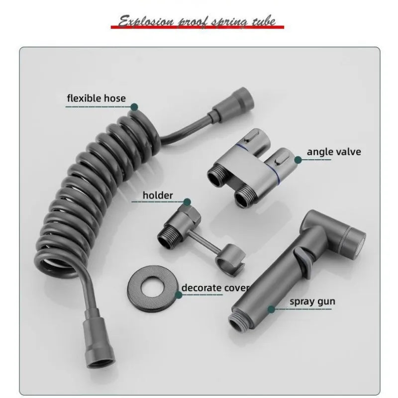 Toilet Cleaning Bidet Toilet Sprayer Set Water Portable Handheld Bidet Sprayer Shower Double Outlet Angle Valve Accessories Oasis Select