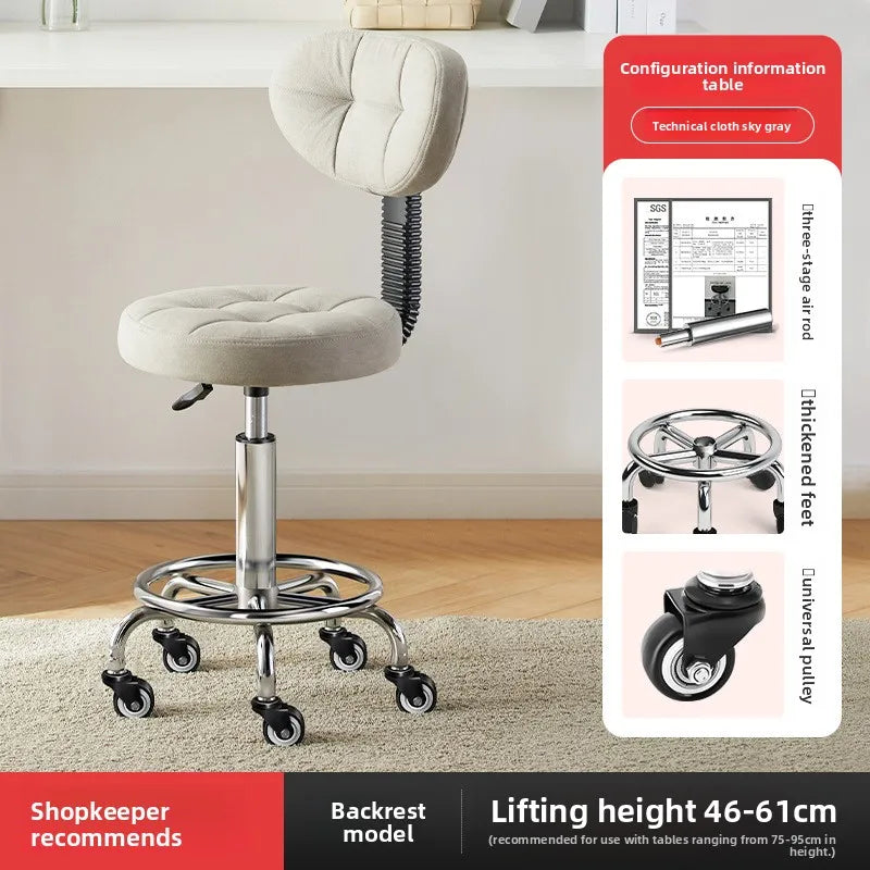 Beauty stool pulley beauty salon barber shop lift chair big work stool hair home backrest round stool Oasis Select 4
