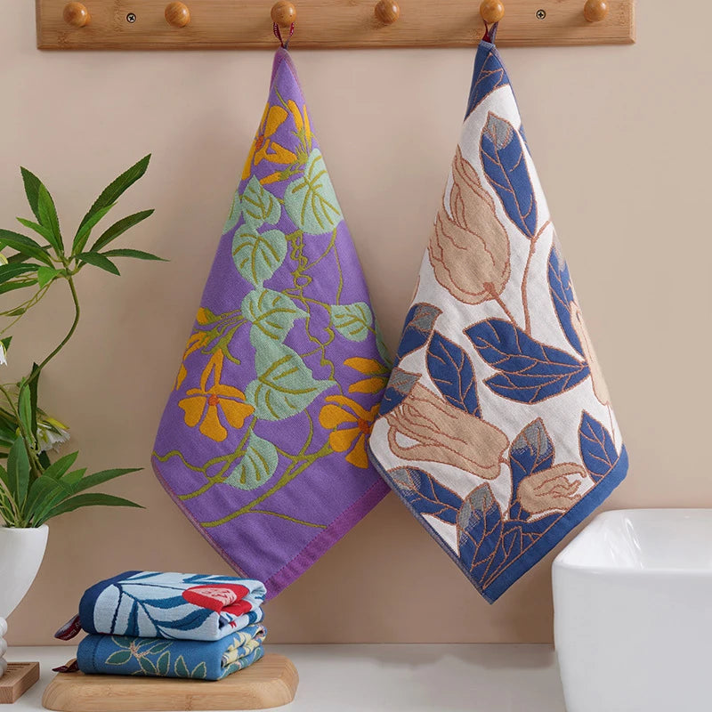 1pcs National Style Pure Cotton Gauze Square Towel Cotton Wool Large Square Towel with Hand Gift Face Towel Oasis Select