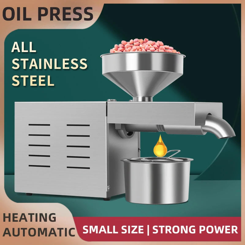R3 Stainless Steel Oil Press Machine 500–1500W | Peanut & Sesame