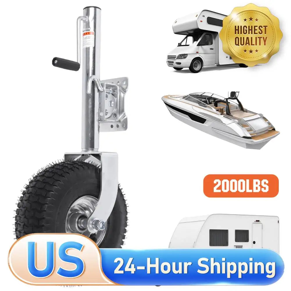 2000 lb Swivel Tongue Trailer Jack – 13.38" Wheel for RV & Boat Swivel Tongue Trailer Jack Oasis Select