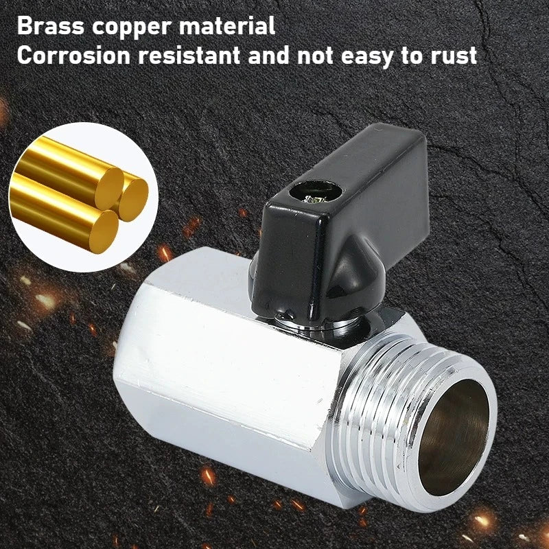 Mini Ball Valve Switch Water Pipe PT1/8, 1/4, 3/8, 1/2 Gas Electric Copper Ball Valve Double Inner and Outer Wire Teeth Oasis Select