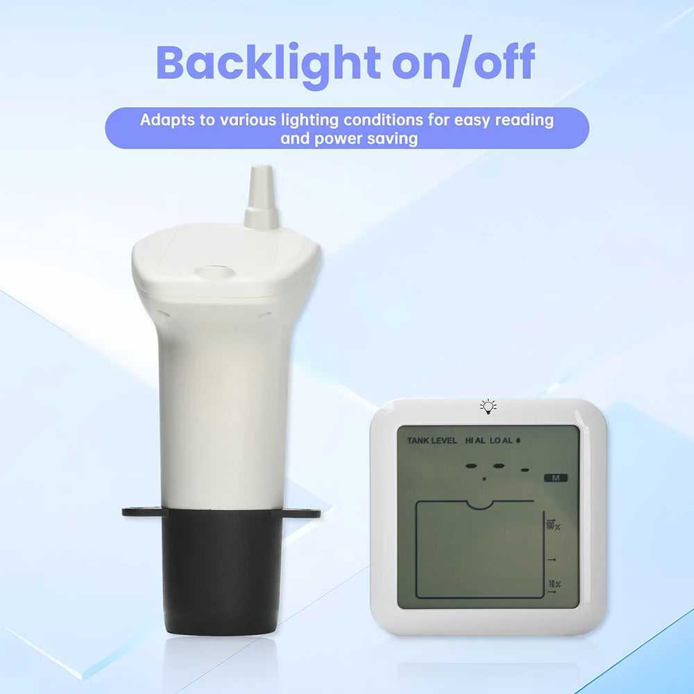 Level Guage Wireless LCD Display Water Tank Liquid Level Meter Temperature Height Monitor Alarm Clock Sensor Oasis Select