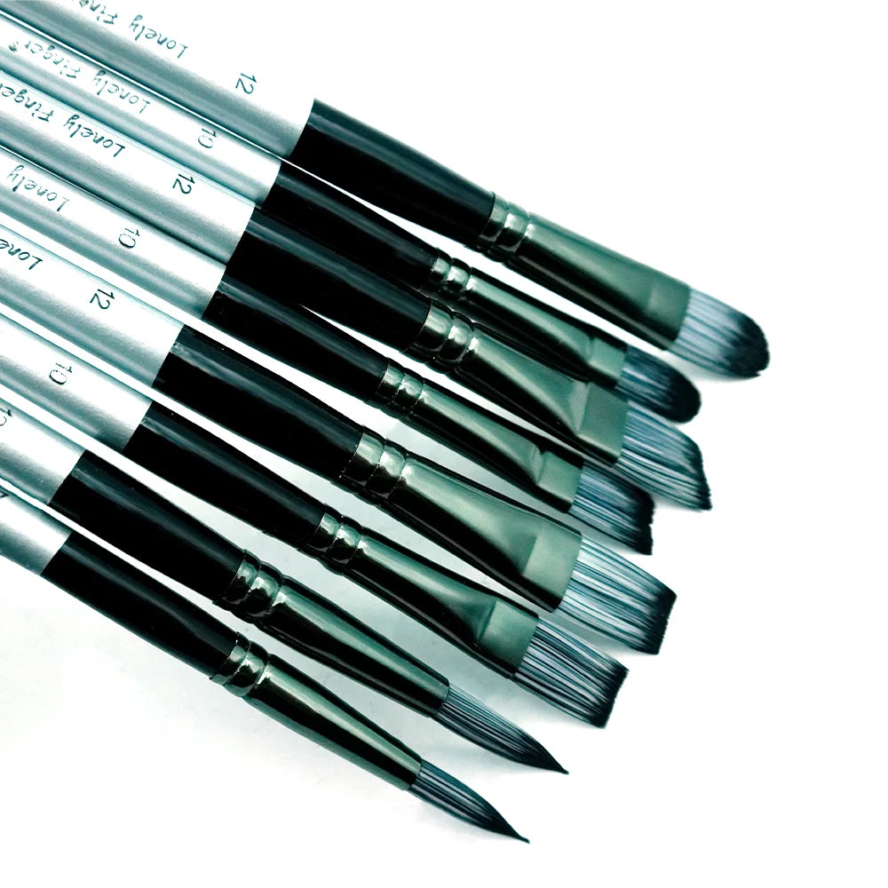 6/24pcs Paint Brush Set, Acrylic Paint Brushes, Professional Artist Series with Round,Flat, Angular,Filbert for Oil, Acrylic Can Oasis Select