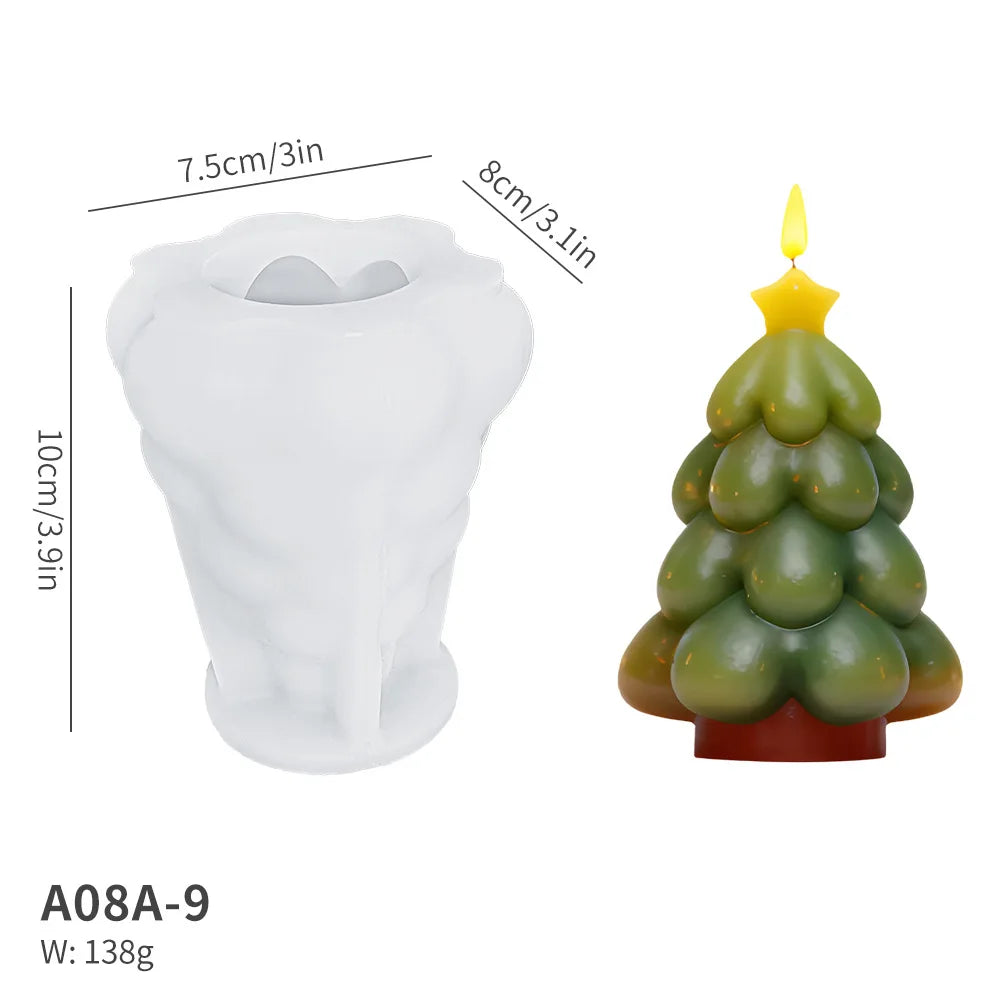 Star Christmas Tree Scented Candle Mold DIY Fragrance Plaster Christmas Decorative Ornament Silicone Mold Oasis Select A