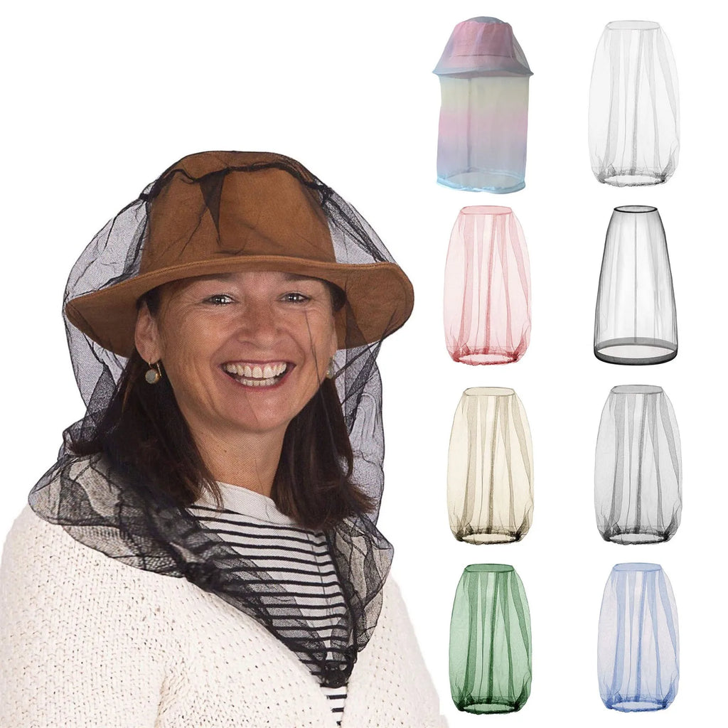 Outdoor Fishing Anti Mosquito Insect Garden Beekeeping Hat Camping Bug Mesh Head Net Face Protector Hats Fishing Nets Oasis Select