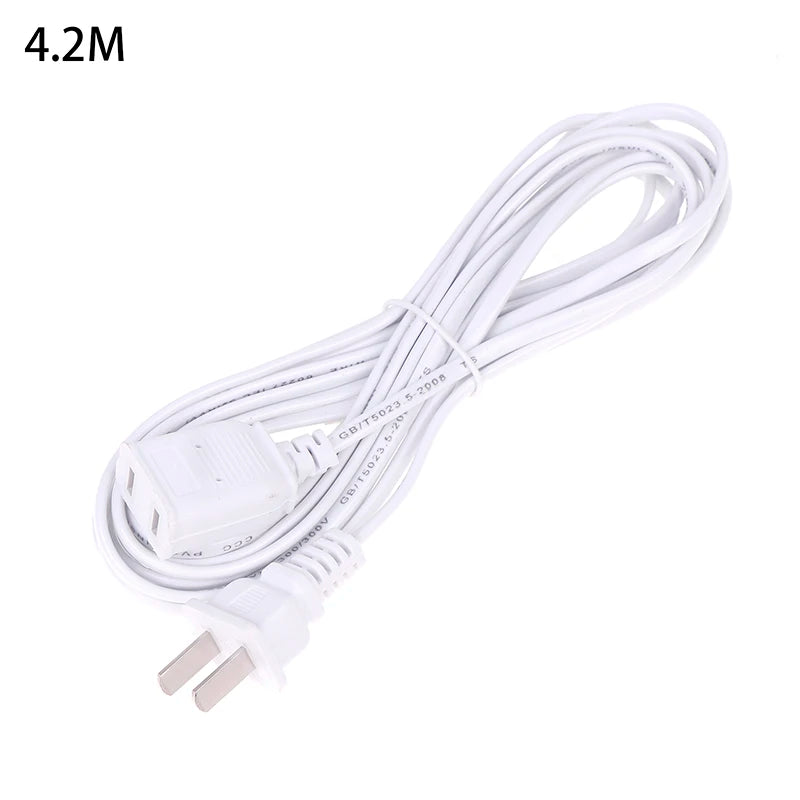 1.5/2/2.5/4.2/4/4.5/6m AC Power Cord Line With ON/OFF Switch Button Cables Wire Two-pin Plug Cable Extension Cords Adapter Oasis Select 4 White