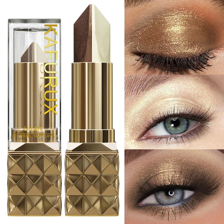 KAFURUX Waterproof Dual-Tone Eyeshadow Stick – Shimmer Brown