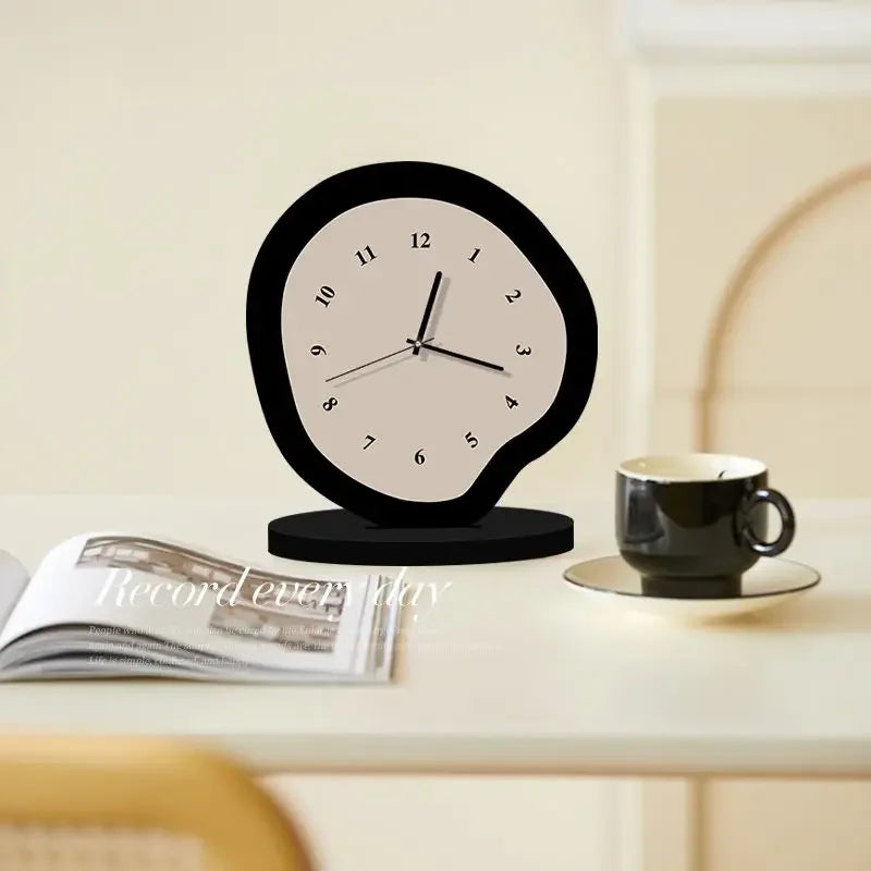 Cream Style Wall Clocks Modern Table Needle Clocks Desktop Clock Ornament Living Room Decorations Home Countertops Decor Oasis Select 19X16CM