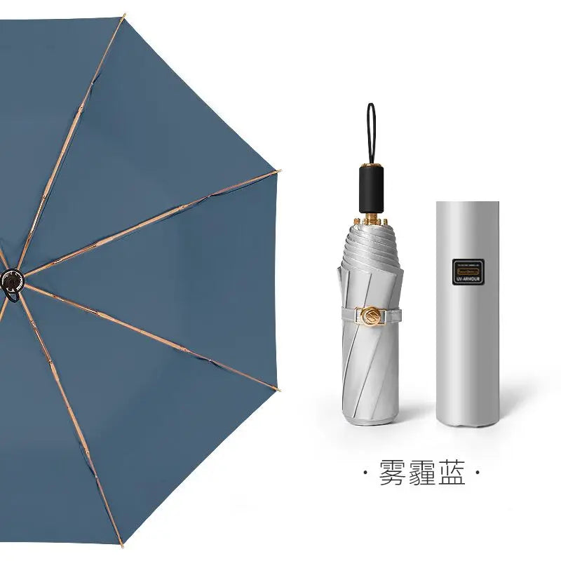 Titanium Silver Double Vinyl Sunshade Umbrella UV Protection Radiation Protection Super Sun Protection Rain Umbrella Oasis Select 5