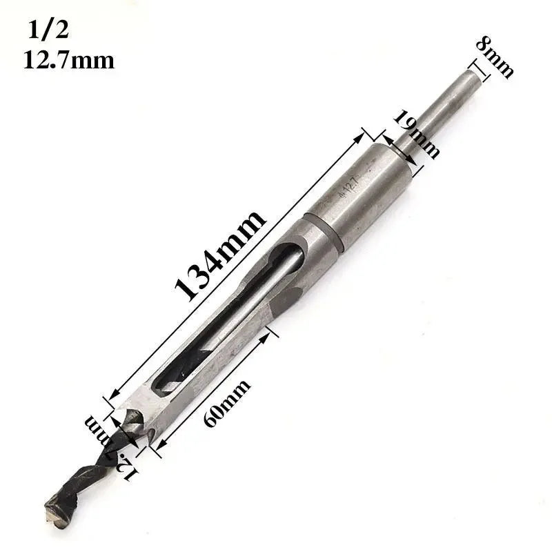 JUSTINLAU HSS Square hole drill Woodworking Drill Tools Auger Mortising Chisel Drill Set DIY Furniture Square Woodworking drill Oasis Select 12.7mm
