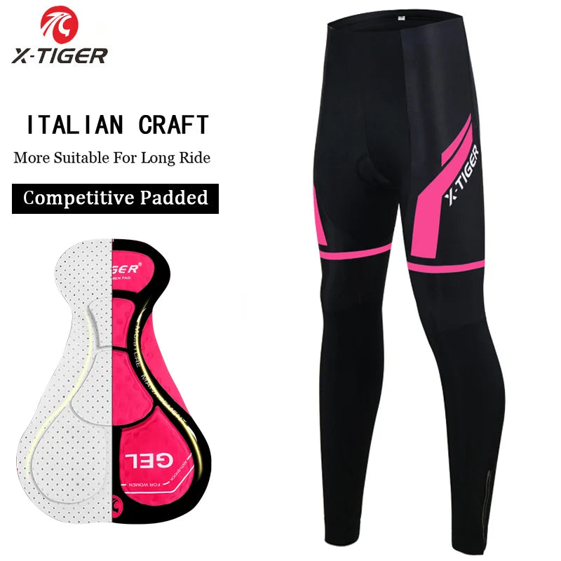 X-TIGER Women Cycling Pants MTB Bike Cycling Trousers Anti-sweat Anti-shock 5D Anti-Slip Padded Gel Racing Bicycle Sport Pants Oasis Select Normal Pants XXL