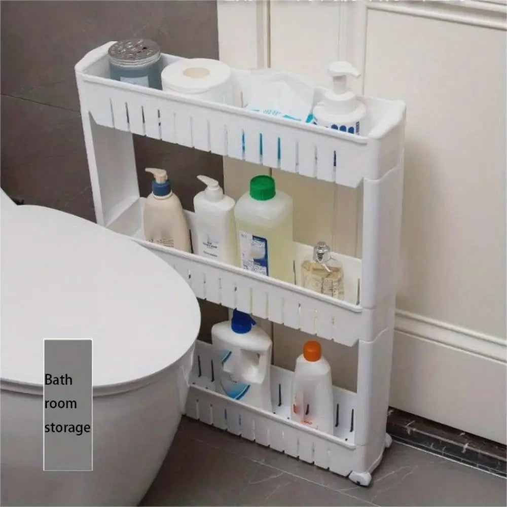 Crack organizer, removable shelf with wheels, multifunctional removable organizer, suitable for kitchen, bathroom and other narr Oasis Select