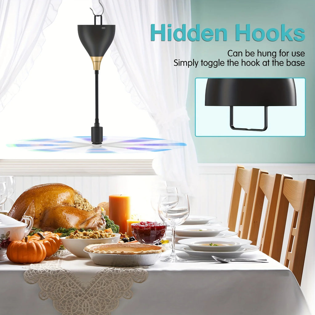 Practical Fly Repellent Fan with Soft Blades for Tables, USB or Batteries Powered, Soundless and Portable Keeps Your Food Clean Oasis Select