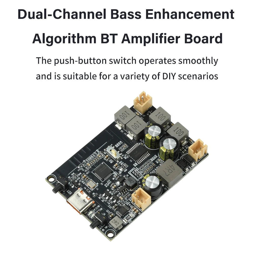 DC 5V TWS Bluetooth Amplifier Module 2X10W Dual Channel Bass Enhancement Algorithm Bluetooth Amplifier Board Type-C Interface Oasis Select
