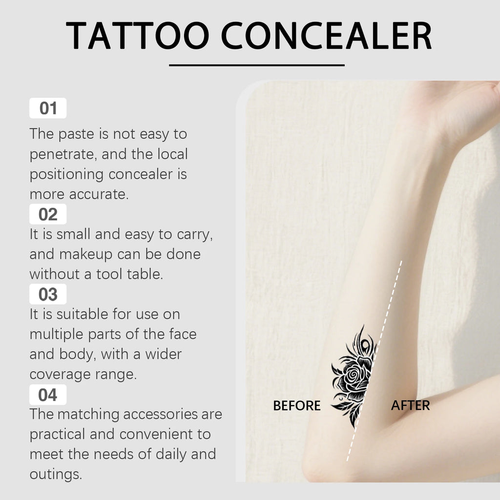 Tattoo Concealer Kit – Full Coverage Body Makeup, All Skin Types Body Tattoo Concealer Oasis Select