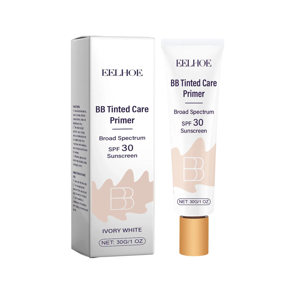 Tinted BB Cream with SPF 30 Full Coverage Invisible Pores Acne Brightening Niacinamide Nude Makeup Facial Foundation Waterproof Oasis Select Ivory White