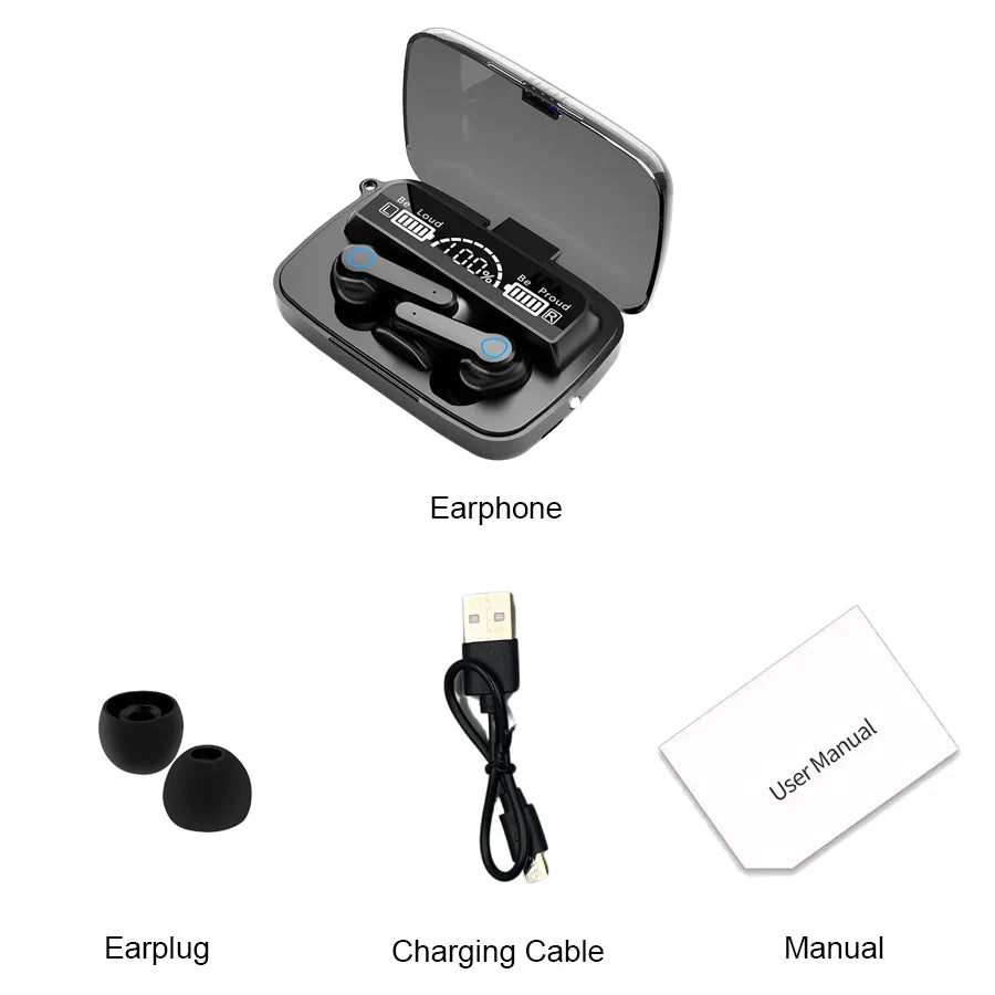 M19 TWS Wireless Bluetooth Headset Noise Cancelling Gaming Earbuds with Mic Wireless Headphones Bluetooth Earphones for Phones Oasis Select B