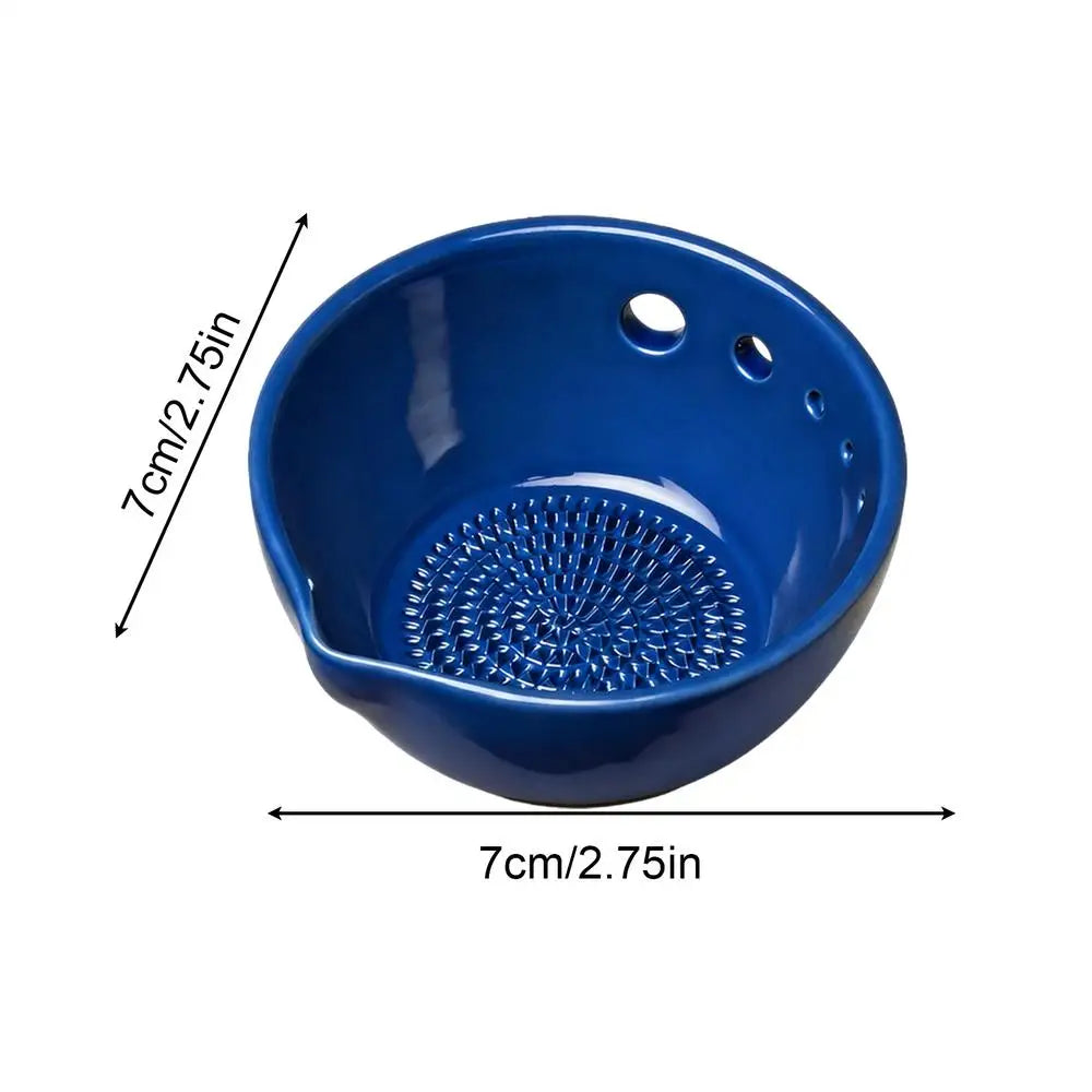 Garlic Grater Dish 2 in 1 Resin Small Grinder Garlic Plate Grater Vegetable Chopper for Ginger Vegetable Kale Thyme Basil Oasis Select Blue