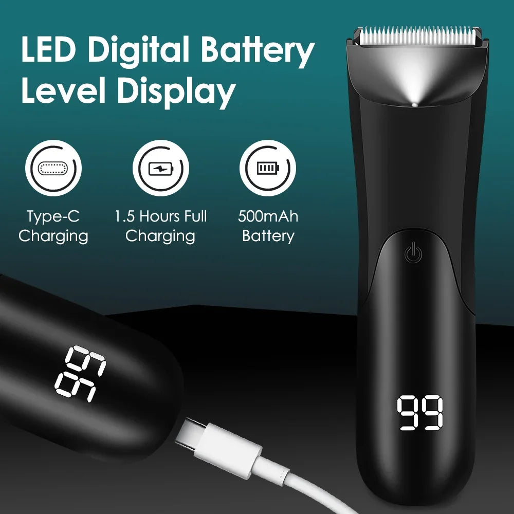 AFDEAL Ceramic Body Hair Trimmer for Men & Women | LED Groomer