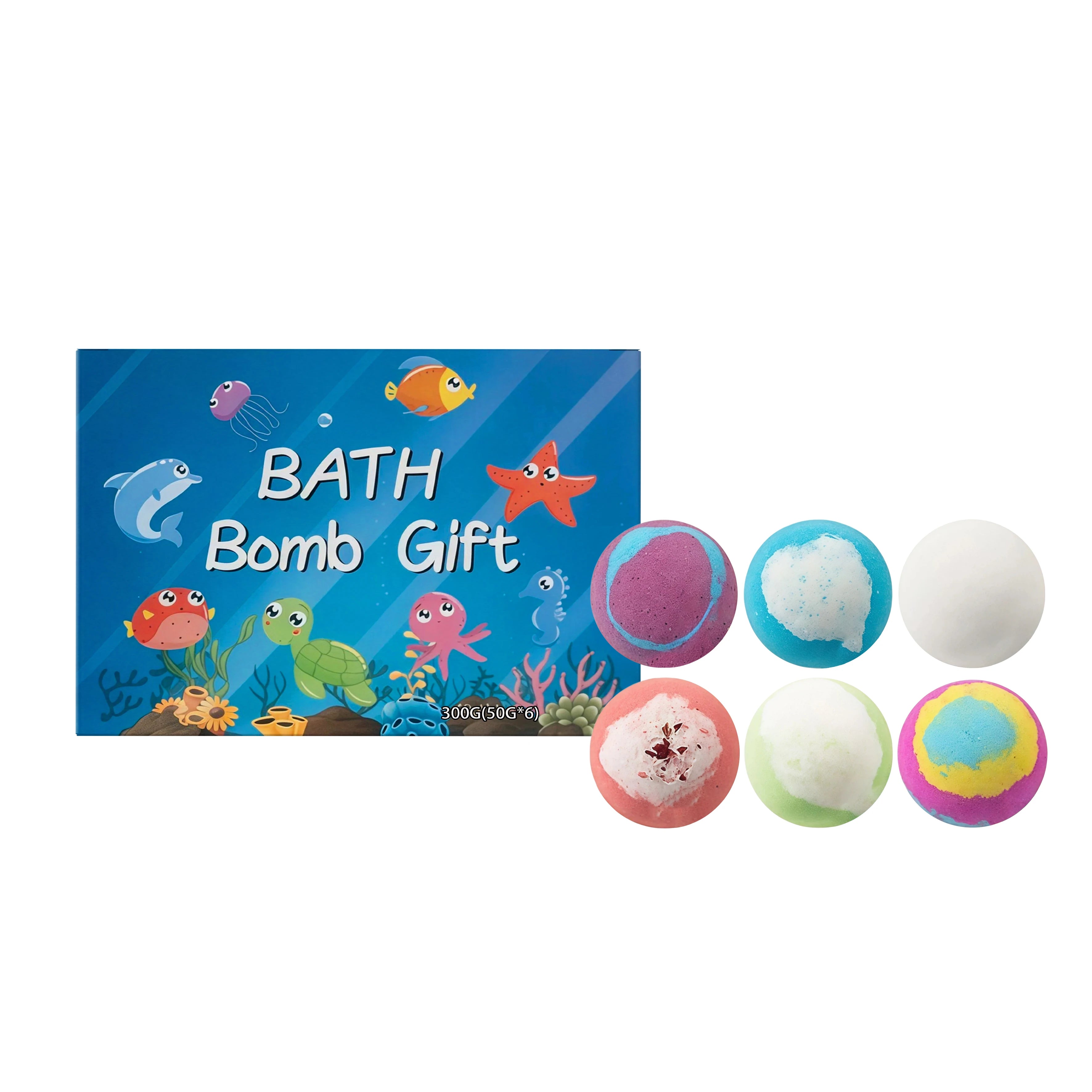 New 2026 Kids Bath Bombs Gift Set 12 PCS Toy Bath Bomb Surprise Ocean Toys Colorful Fizzing Moisturizing Fun Bathing Gift 600g Oasis Select 6 PCS
