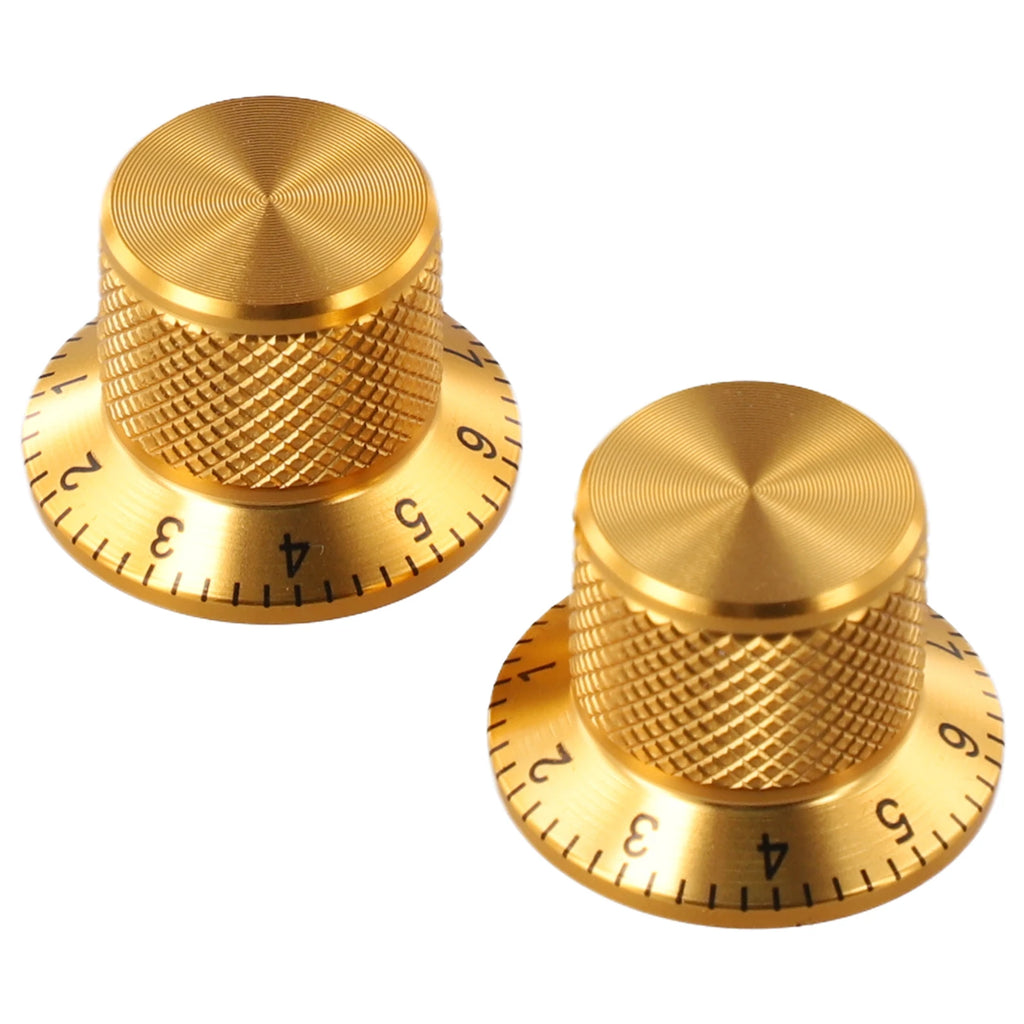 2PCS Aluminum Solid Core Potentiometer Knob Cap Volume Adjustment Knob Hole 6MM Audio Electric Guitar Bass Knob Screw Oasis Select