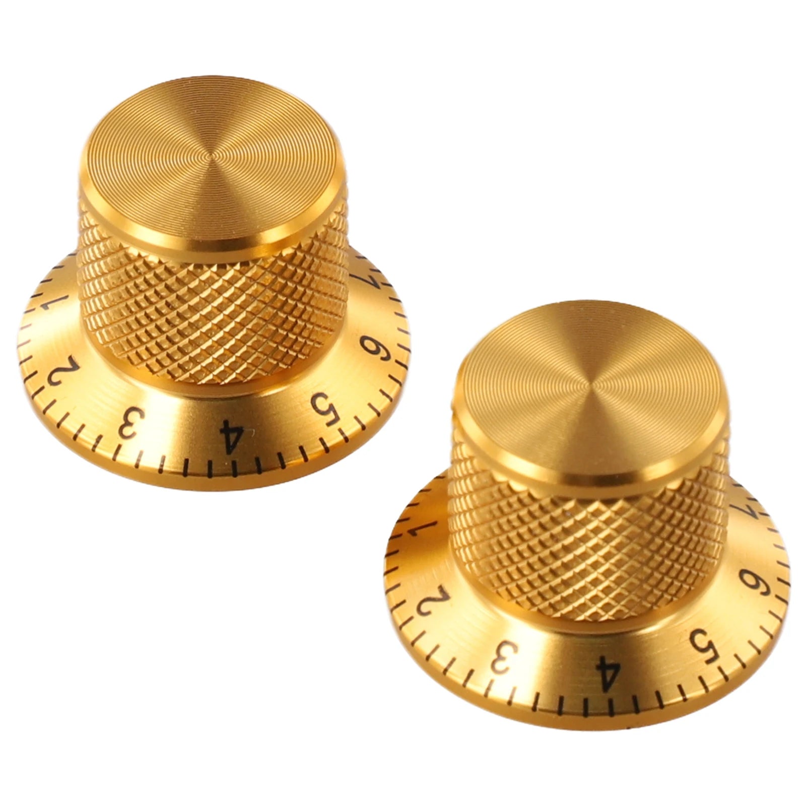 2PCS Aluminum Solid Core Potentiometer Knob Cap Volume Adjustment Knob Hole 6MM Audio Electric Guitar Bass Knob Screw Oasis Select