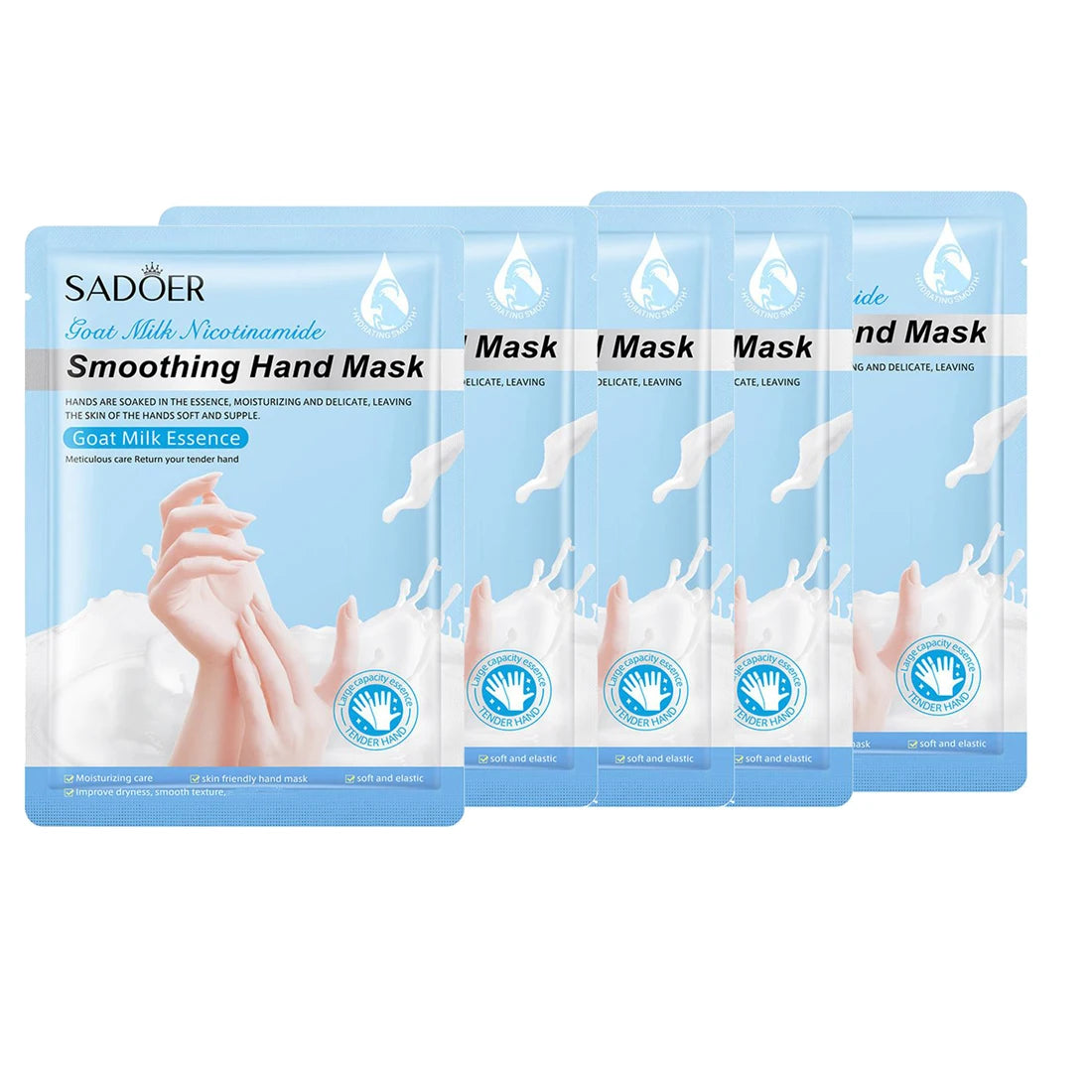 1/5PCS Hydrating Hand Mask Gloves, Moisturizing Gloves Overnight for Dry Cracked Hands With Rose Extracts Daily Hand Care Masks Oasis Select Milk-5PCS
