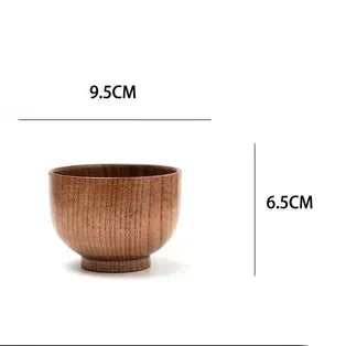 Japanese Style Wooden Bowl Jujube Wooden Bowl Round Large Soup Bowl Creative Children's Rice Bowl Tableware Oasis Select A