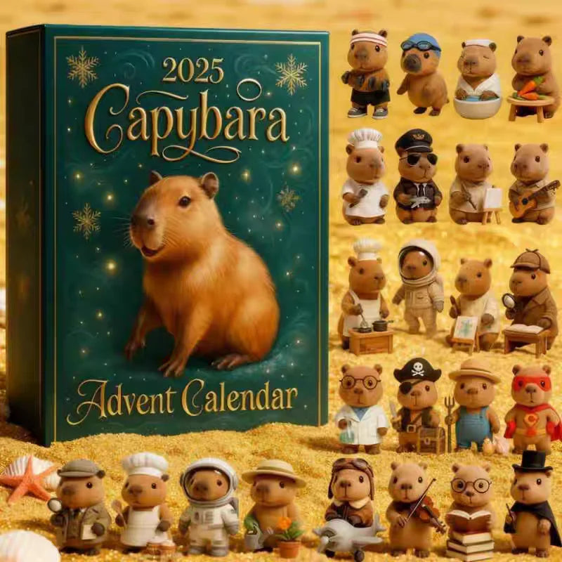 Capybara Advent Calendar – 24 Acrylic Christmas Ornaments