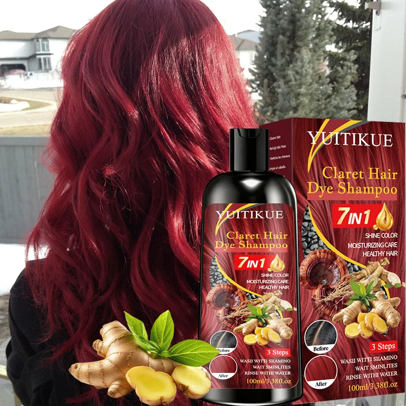 YUITIKUE Claret 7-in-1 Color Shampoo – Hair Dye & Nourish