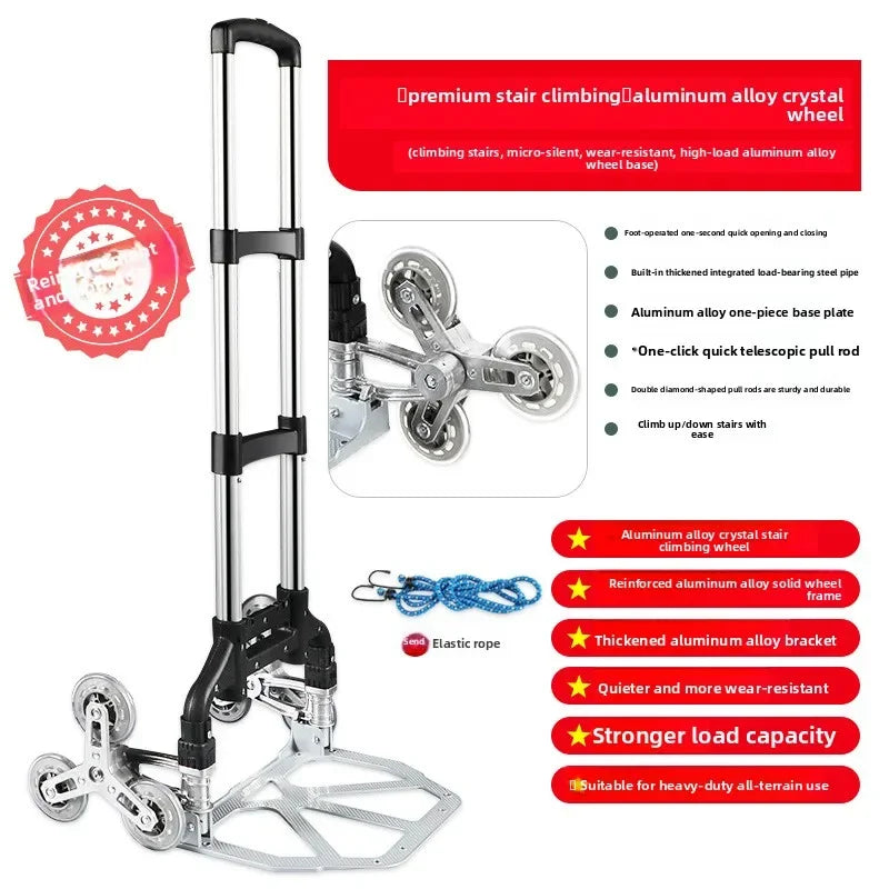 Multi-functional Climbing stairs, hand-pulled cart, luggage cart, trolley cart, small pull cart, folding small trailer Oasis Select zzk-a