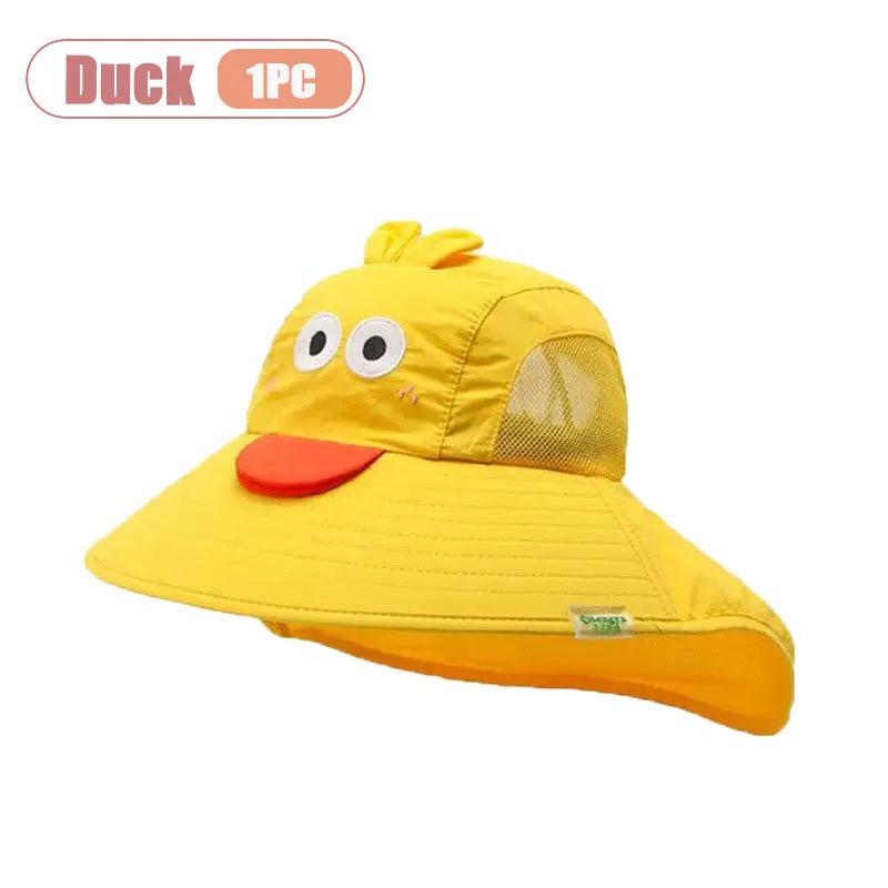 Spring Summer Kids UV Protection Sun Hat Baby Toddler Bucket Hat Wide Brim Breathable Outdoor Cap for Boys Girls Oasis Select Duck-1PC