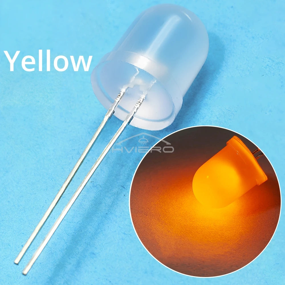 10mm Diffused LED Beads 50/250pcs | Ultra Bright DIY Diodes