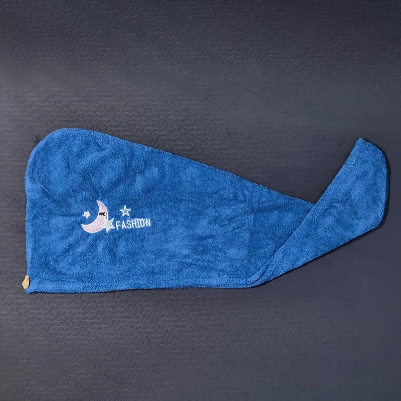 1pc Quickly Dry Hair Hat Super Absorbent Soft Bathroom Women Head Towels Girls Cute Hair Towel Hair Dry Wrap Bonnets Oasis Select Blue