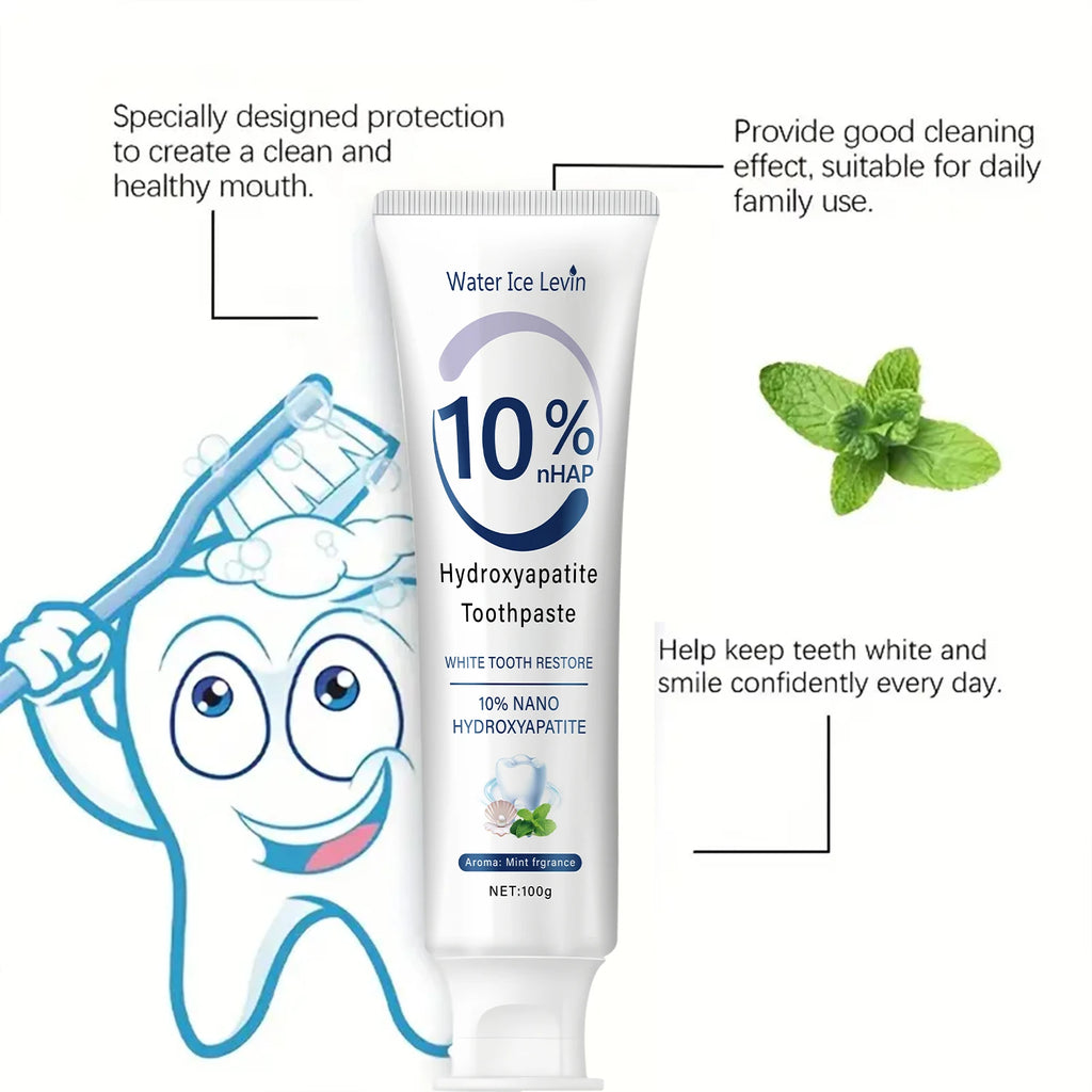 10% Nano Hydroxyapatite Toothpaste Restores White Teeth. Protects Gums. Deep Cleans. Brightens Smile. 100g Fresh Mint. Oasis Select