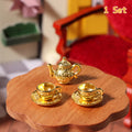 1:12 Dollhouse Miniature Metal Tea Set – Teapot Cup Saucer