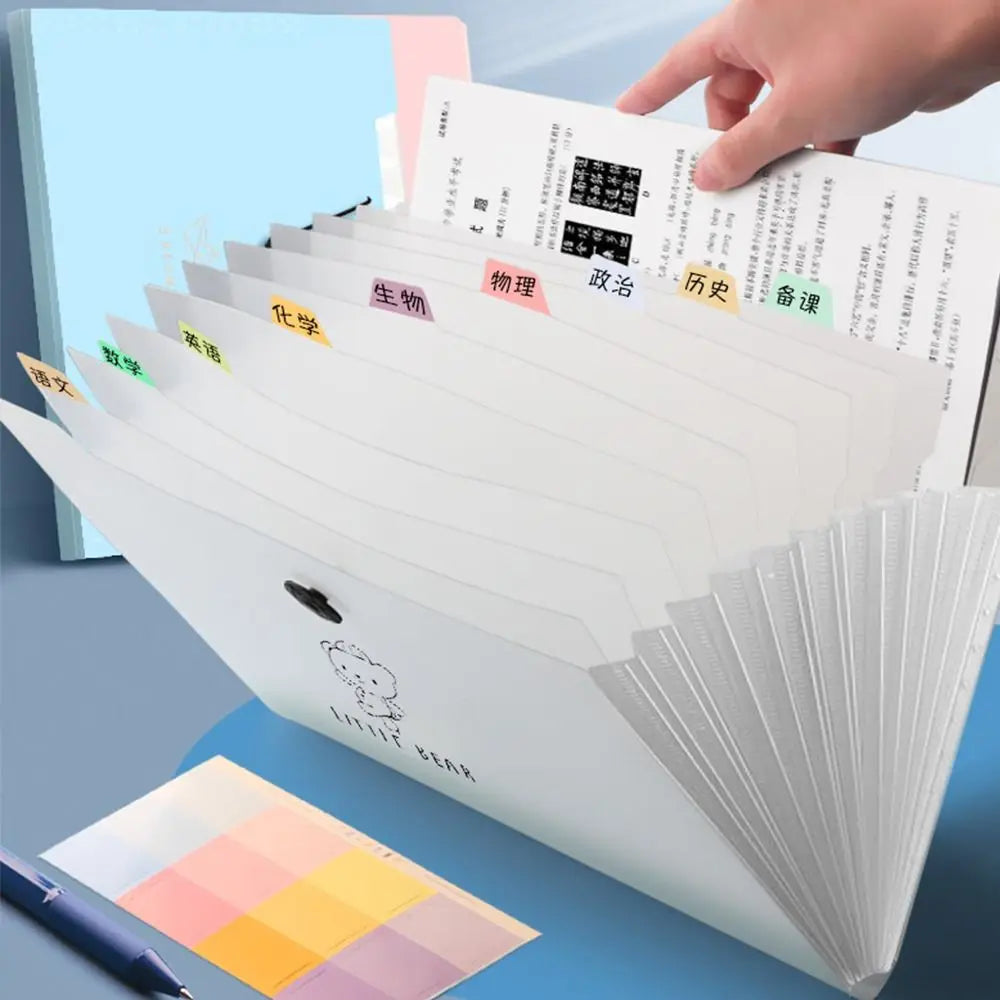 Cartoon Expanding Folder A4 Organ Bag High-capacity File Organizer A4 File Folder Dustproof Waterproof Test Paper Oasis Select