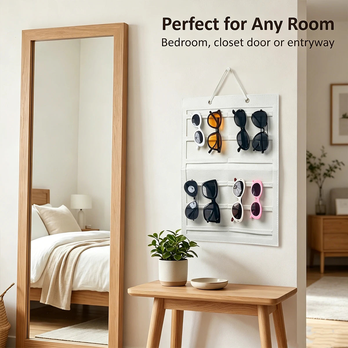 1pc felt foldable glasses display bag hanging saving countertop space portable and suitable for hair clips glasses clip storage Oasis Select