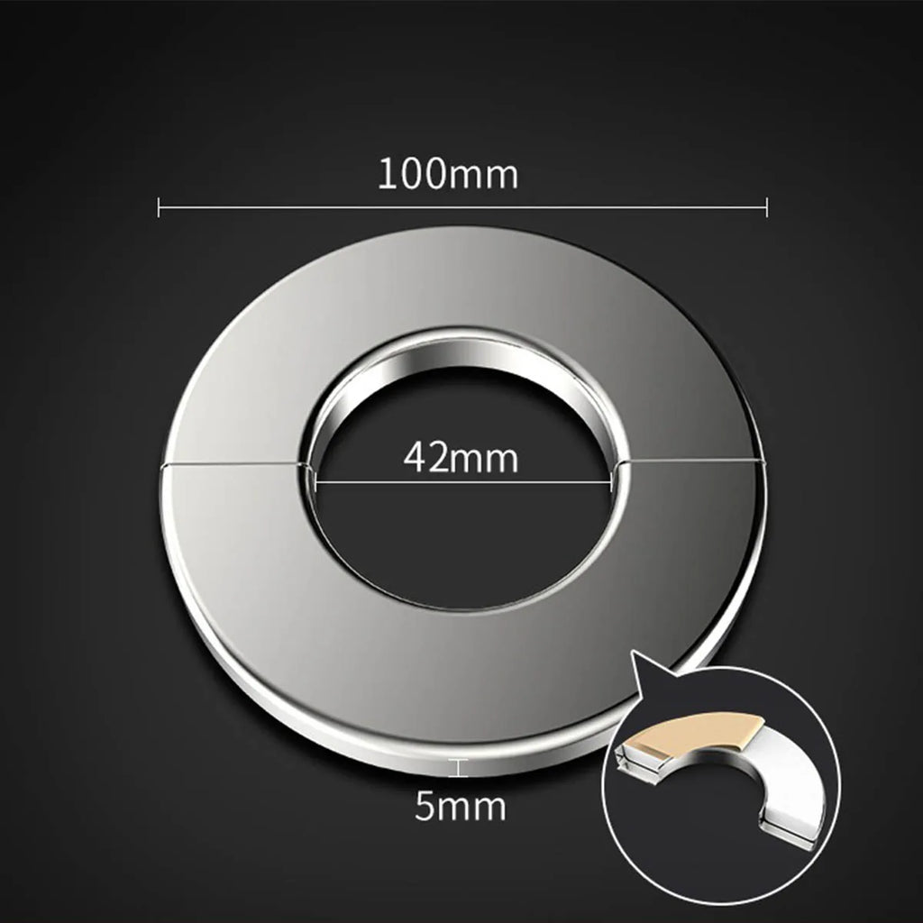 Stainless steel decorative cover faucet triangle valve gas water heater exhaust pipe circular split air conditioning hole cover Oasis Select 42mm-1pcs