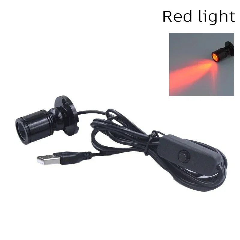 USB 5V Led Spot Light 1W 3W Surface Mounted Cabinet Showcase Counter Jewelry Lamp Rotatable Angle Ceiling Mini Spotlight Downlig Oasis Select X123-Red