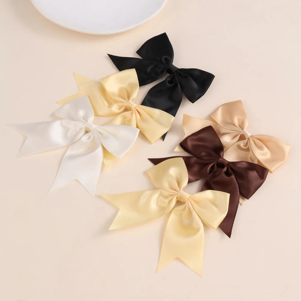 Bohemian Solid Color Satin Bow Hair Clips, Fashionable Hair Accessories for Women Girls, Easy-to-Use Design for Daily Hairstyles Oasis Select