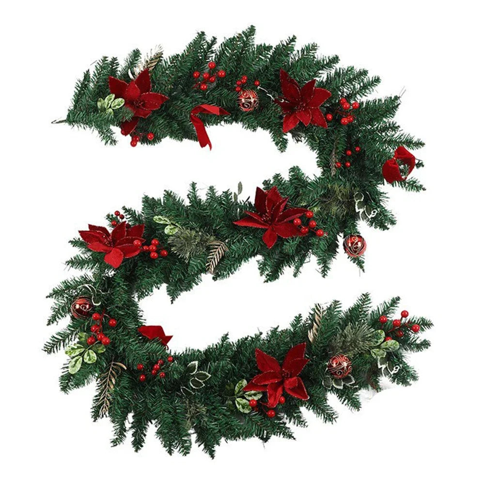 Holiday Decoration Poinsettia Decoration Versatile Decoration Vibrant Red Flowers Customizable Length Garland Holiday Season Oasis Select