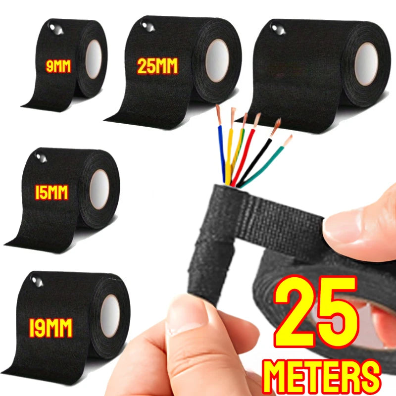 Electrical Insulating Tape Heat Resistant Harness Tape 9/15/50MM Car Cable Harness Wiring Loom Protection Waterproof Tape Oasis Select