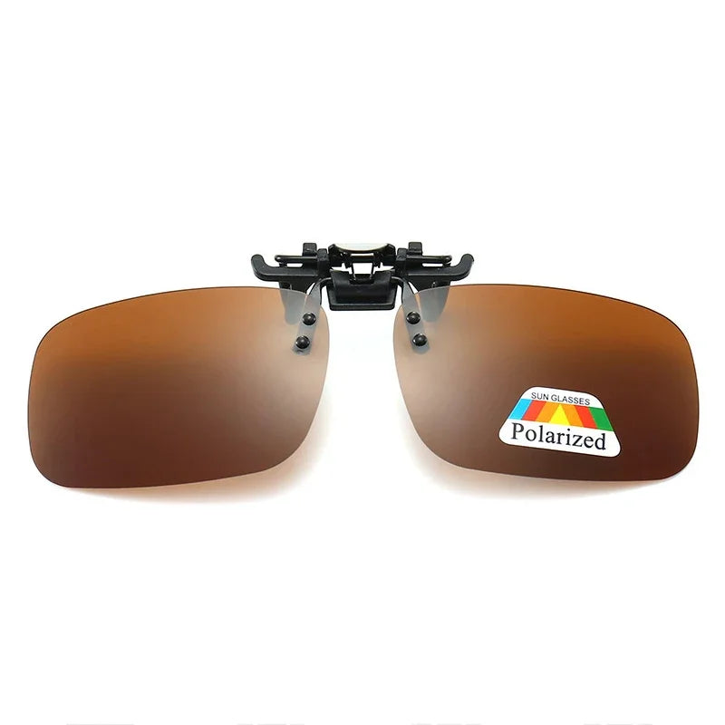 Polarized Clip Sunglasses Myopia Glasses Clip Driver Fishing Night Vision Myopia Clip-on Sun Shading Eyeglasses Oasis Select Brown M