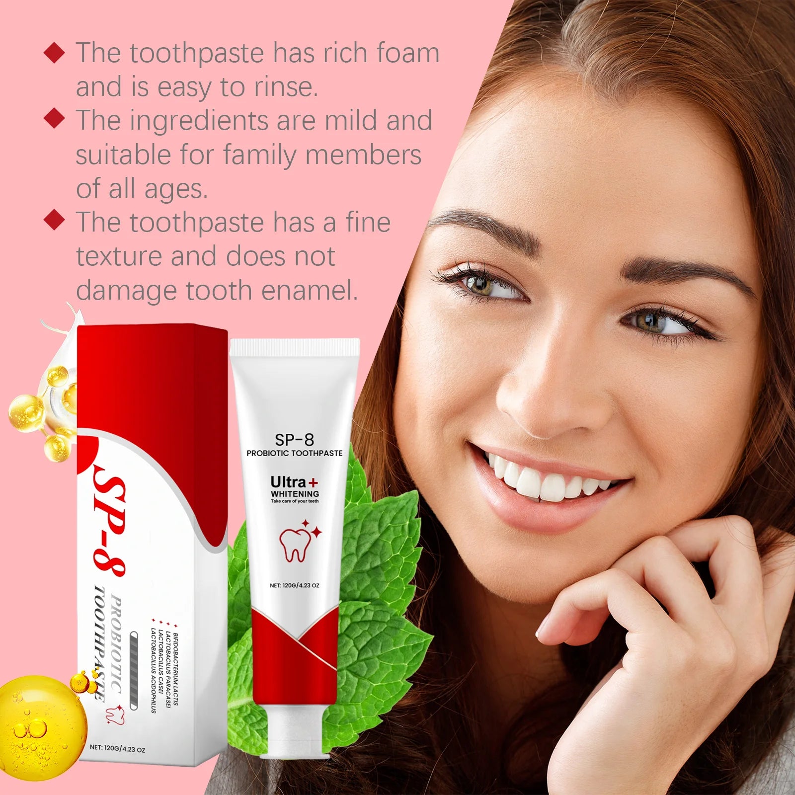Probiotic Brightening White Toothpaste Remove Odors Fresh Breath Removing Dental Plaque Soothing Gums Clean Oral Care Toothpaste Oasis Select